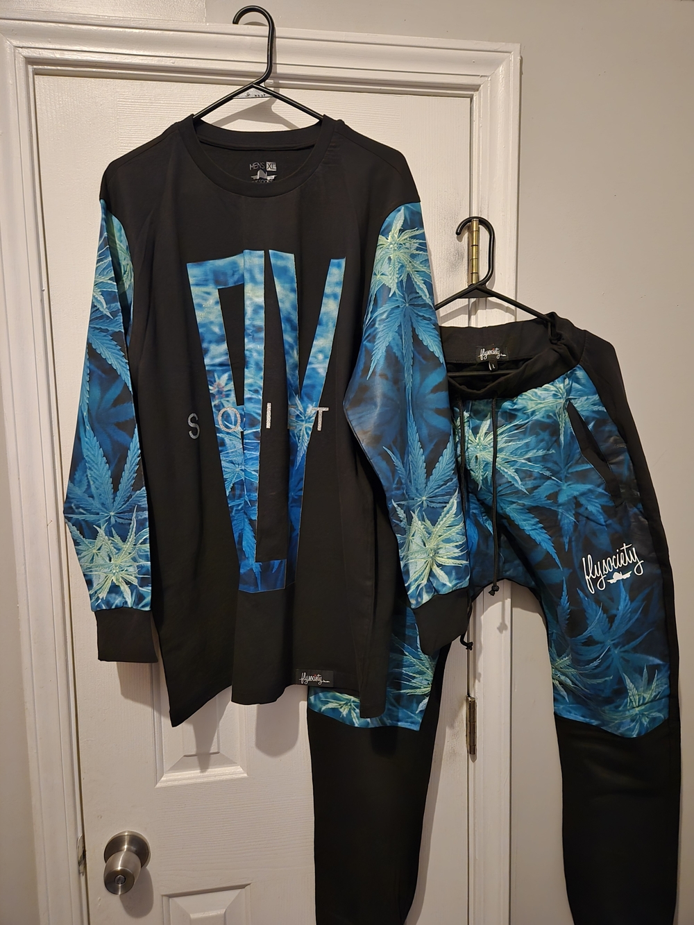flysociety Men’s Black & Teal Graphic Pullover Hoodie June 20 Last Day